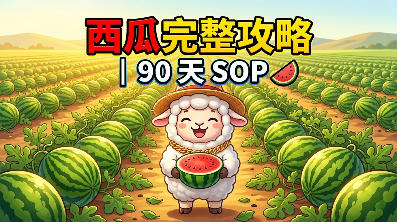 陽台種小玉西瓜教學：立體搭架+人工授粉+減水增甜的完整步驟圖解