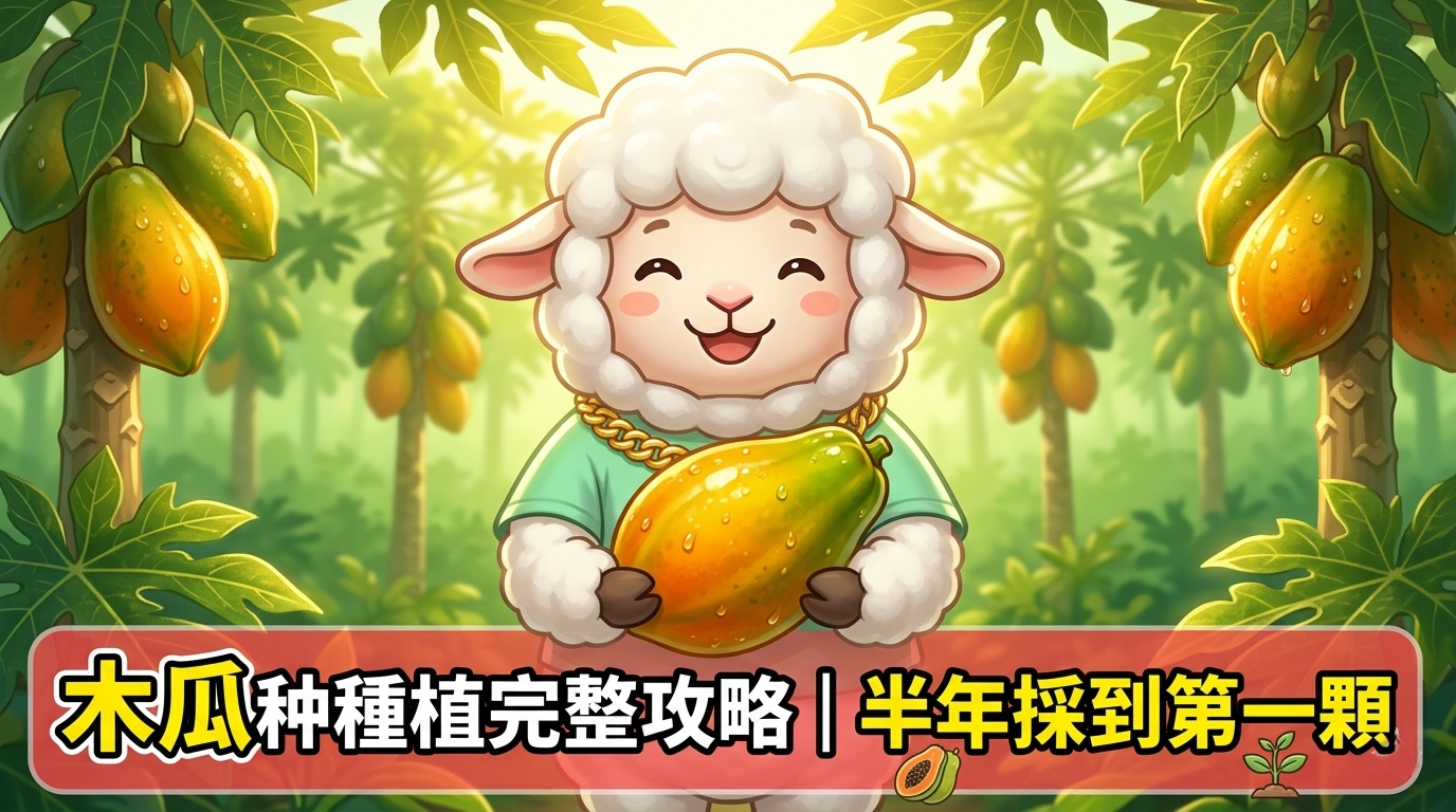 陽台種木瓜教學：兩性株選留+細目防蟲網+倒伏矮化的完整步驟圖解