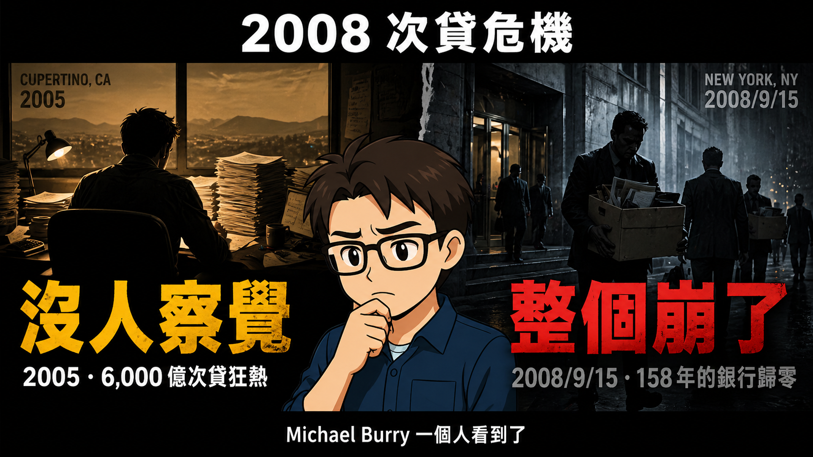 Michael Burry與2008次貸危機:從2005年看穿次貸到9月15日Lehman倒閉的完整時間線圖解